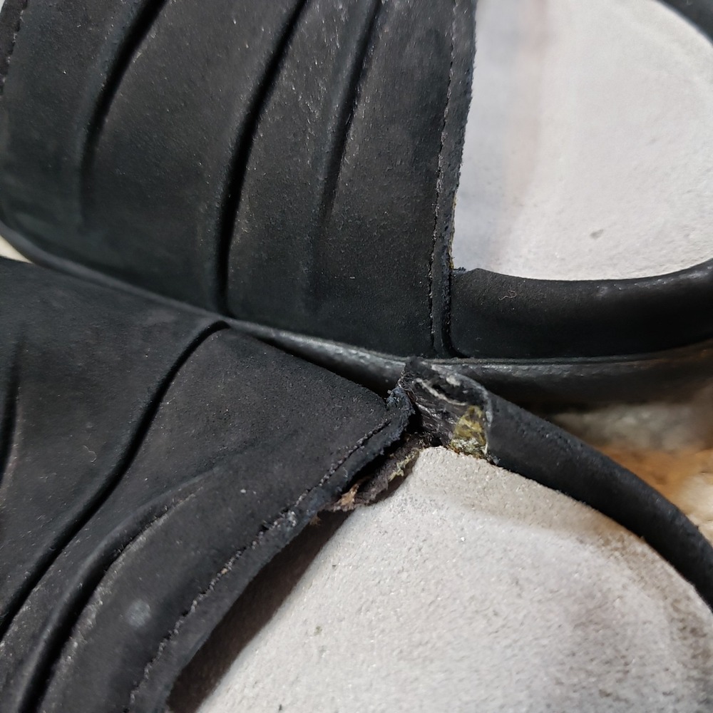 Naot Papaki Koru Sandals 36 US 5-5.5 Black Velvet Nubuck/Cinnamon Leather Shoes - Picture 11 of 11